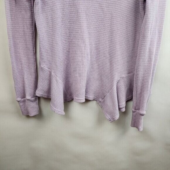 Anthropologie T.La Womens Top Small Lavender Thermal Long Sleeve BOHO Casual - Picture 2 of 8